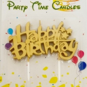 GOLD HAPPY BIRTHDAY CANDLE
